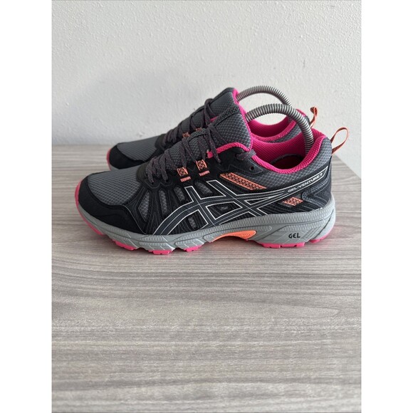 ASICS Gray And Pink Women’s Gel Venture Running Trail Shoes Size 9.5 Wide - Picture 6 of 11